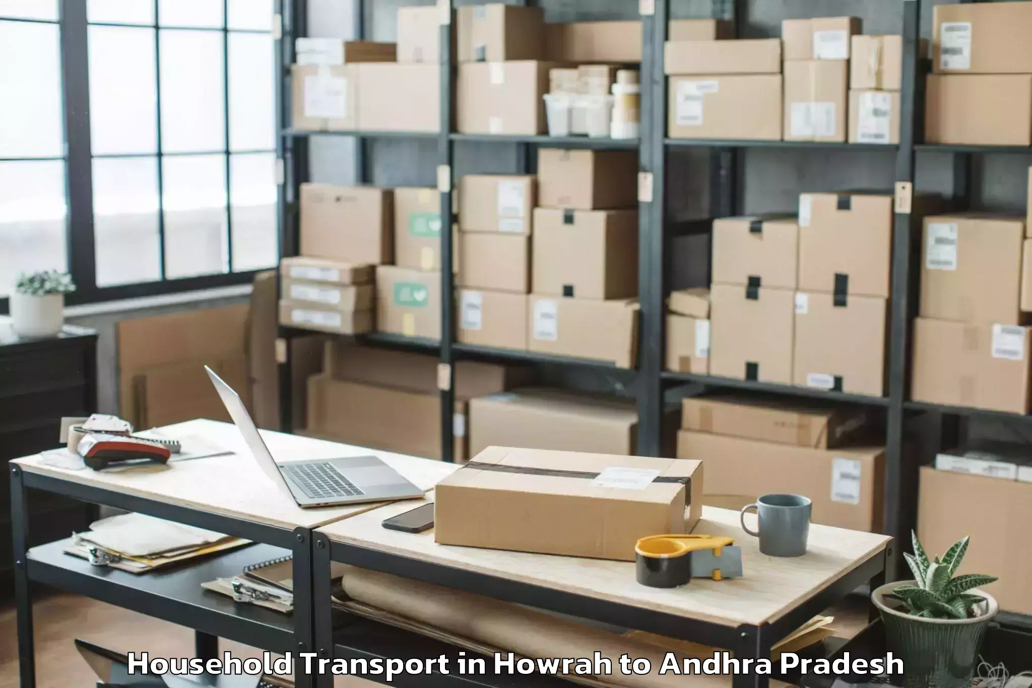 Professional Howrah to Avanigadda Household Transport